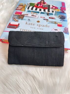 Givenchy Vintage Black Textured Fabric Clutch Wristlet